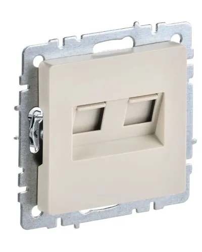 Розетка RJ11+RJ45 РК/Т12-БрКр бежевый BRITE (BR-KT20-O-1-K10). Розетка двойная. IEK в Хабаровске