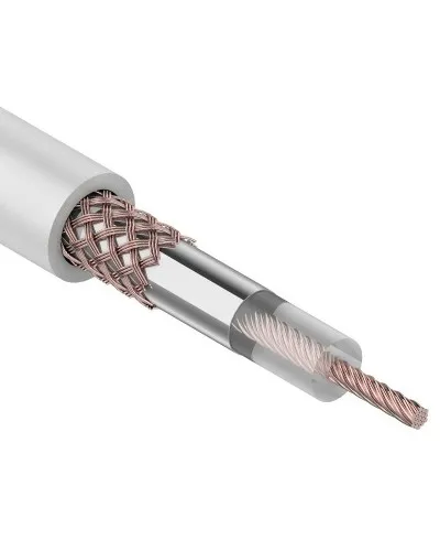 RG-58 A/U, 50 Ом, Cu/Al/Cu, 64%, 100 м, белый (01-2001). Кабель коаксиальный радиочастотный. Rexant в Хабаровске