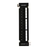 Коммутационная панель, настенная, 12 портов RJ-45, категория 5е, UTP неэкранированная, черная Rexant (04-0020): Патч-панель