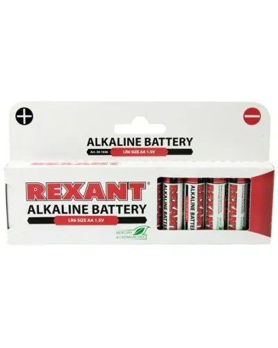 Алкалиновая батарейка AA/LR6 1,5 V 12 шт. REXANT (30-1026). Элемент питания. Rexant в Хабаровске