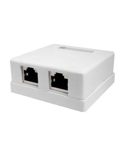 Розетка настенная RJ-45, 8P8C, Cat.5e, 2 порта, FTP (10-0308). Компьютерная розетка. SUPRLAN в Хабаровске
