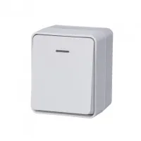 AtlasDesign PROFI54 выключатель 1-клавишный, открытой установки, с подсветкой, белый (ATN540113). Выключатель. Systeme Electric