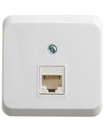 Этюд розетка RJ45 1-местная, кат. 5Е, открытой установки, белый (KOMA-001B). Розетка компьютерная. Systeme Electric в Хабаровске