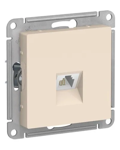 AtlasDesign розетка RJ11 1-местная, скрытой установки, механизм, бежевый (ATN000281). Розетка телефонная. Systeme Electric в Хабаровске