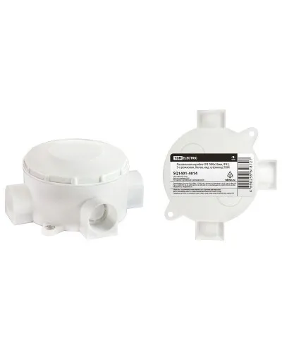 Распаячная коробка ОП D80х35мм, IP42, 3-х рожковая, белая TDM (SQ1401-4014). Распаячная коробка ОП. TDM ЕLECTRIC в Хабаровске