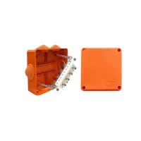 Коробка JBS100 100х100х55, 6 вых., 4P (0,15…4мм²) (43147HF): Коробка монтажная, огнестойкая, без галогена