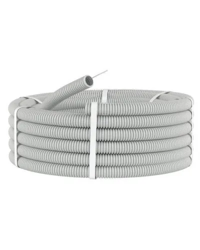 Труба ПП HF тяжелая D50, серая (61150HF-GR): Труба гофрированная, с зондом, не распространяющая горение, без галогена в Хабаровске