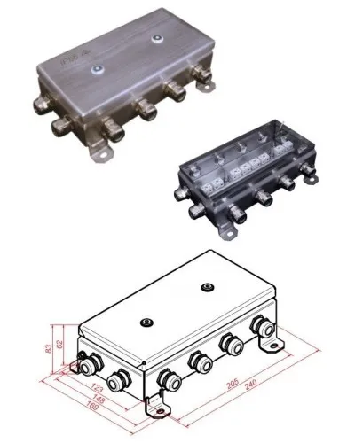 КМ-О (16к)-IP66-1224, 12 вводов, нержавейка: Коробка монтажная огнестойкая в Хабаровске