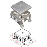 КМ-О (12к)-IP55-1212, 8 вводов, нержавейка: Коробка монтажная огнестойкая