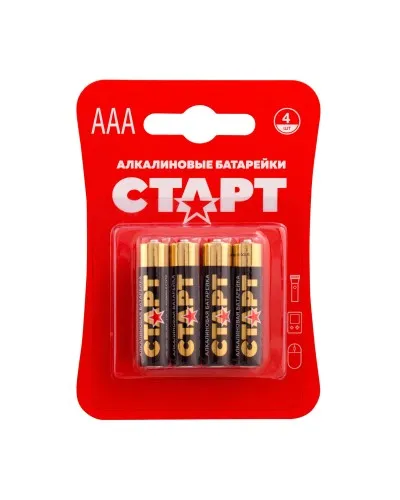СТАРТ LR03-BL4 (1,5 В, AAA, LR03), упак. 4 шт. БЛИСТЕР. Алкалиновые батарейки. СТАРТ в Хабаровске